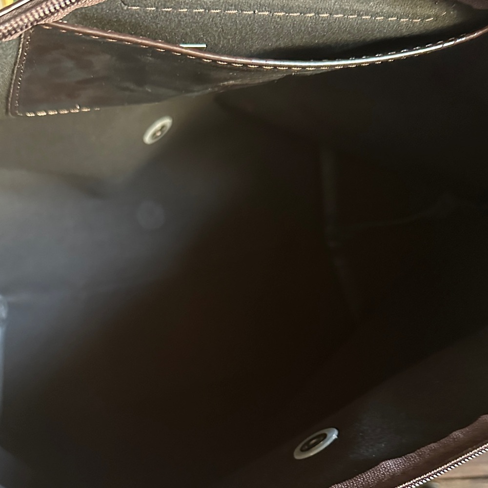 Longchamp maroon Patent Leather shoulder Tote Bag - Picture 7 of 8
